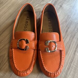 Aerosoles Case women's genuine leather loafers Orange Size 8.5